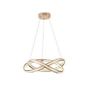 Imagine Lumină suspendată din aluminiu rotund LED 38W 3000Lm 3000K Ø500X1200mm aurie-transparentă Arte Illumina Saturn