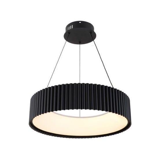Imagine Lumină suspendată metal-acrilică rotundă LED 30W 2262Lm 3000K Ø470X1325mm negru Arte Illumina Hallo