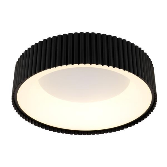Imagine Lumină de plafon metal-acrilică rotundă LED 30W 2262Lm 3000K Ø470X110mm neagră Arte Illumina Hallo
