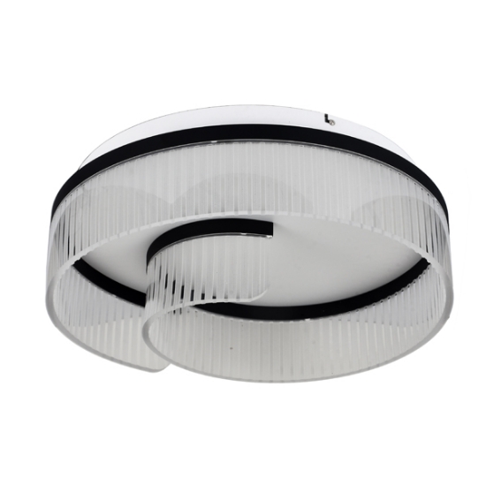 Imagine Lumină de plafon acrilică metal-aluminiu-acrilic LED 18W 1000Lm 3000K Ø500X150mm transparent-negru Arte Illumina Aurora