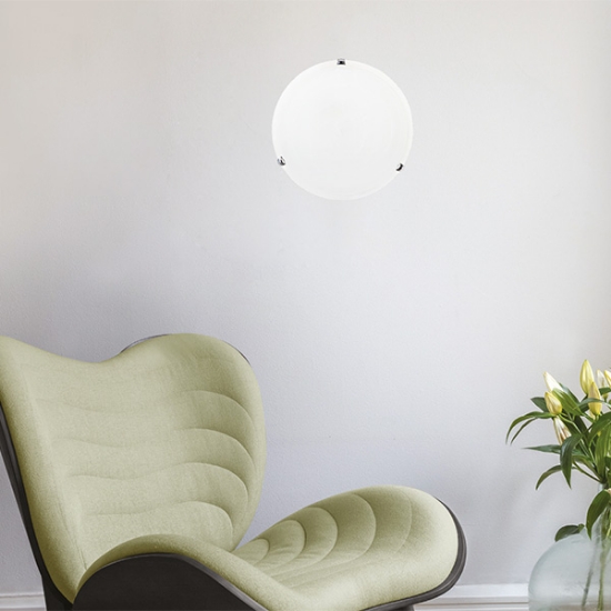 Imagine Lumină de tavan cu sticlă 1xE27 Max 15W Ø300mm Alb-Silver Arte Illumina Eris