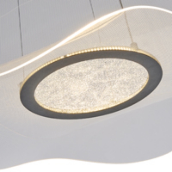 Imagine Lumină suspendată acrilică rotundă LED 36W 3240Lm 3000K Ø540X1250mm neagră Arte Illumina Firenze