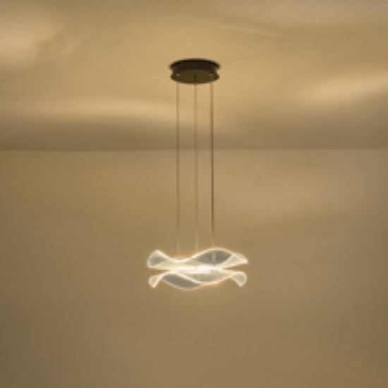 Imagine Lumină suspendată acrilică rotundă LED 24W 2160Lm 3000K Ø340X1250mm neagră Arte Illumina Firenze