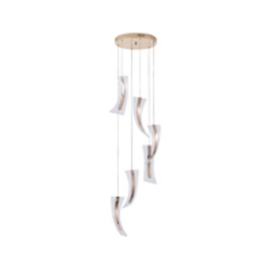 Imagine Lumină suspendată acrilică LED 60W 5400Lm 3000K Ø350X1830mm aur roz Arte Illumina Como