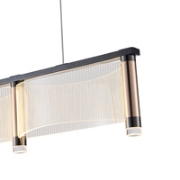 Imagine Lumină suspendată acrilică LED 24W 3024Lm 3000K 600X270X175mm aurie roz Arte Illumina Ravena