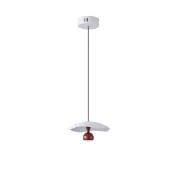 Imagine Lumină suspendată din aluminiu rotund cu un singur LED 8W 400Lm 3000K Ø230mm alb-roșu Arte Illumina Enigma