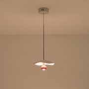 Imagine Lumină suspendată din aluminiu rotund cu un singur LED 8W 400Lm 3000K Ø230mm alb-roșu Arte Illumina Enigma