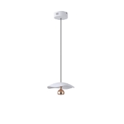 Imagine Lumină suspendată din aluminiu rotund cu un singur LED 8W 400Lm 3000K Ø230mm alb-auriu Arte Illumina Enigma