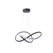 Imagine Lumină suspendată din aluminiu rotund LED 30W 1400Lm 3000K Ø600X1200mm neagră Arte Illumina Venus