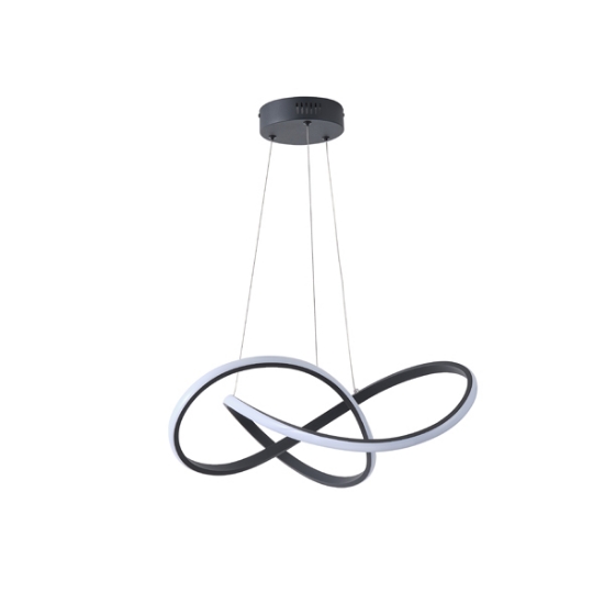 Imagine Lumină suspendată din aluminiu rotund LED 30W 1400Lm 3000K Ø600X1200mm neagră Arte Illumina Venus