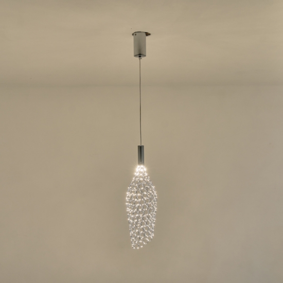 Imagine Lampa suspendată metalică LED 6.3W 648Lm 3000K Ø146X1774mm argintie Arte Illumina Perforato