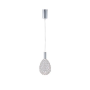 Imagine Lumină suspendată metalică ovală cu un singur LED 6.3W 648Lm 3000K Ø140X1588mm argintie Arte Illumina Perforato