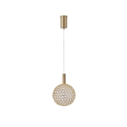 Imagine Lampa suspendată metalică rotundă cu un singur LED 6.3W 648Lm 3000K 200X1388mm aurie Arte Illumina Perforato