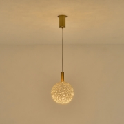 Imagine Lampa suspendată metalică rotundă cu un singur LED 6.3W 648Lm 3000K 200X1388mm aurie Arte Illumina Perforato