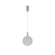 Imagine Lumină suspendată metalică rotundă cu un singur LED 6.3W 648Lm 3000K Ø250X1388mm argintie Arte Illumina Perforato