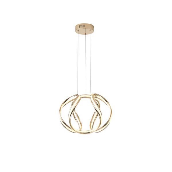 Imagine Lumină suspendată din aluminiu rotund LED 38W 2800Lm 3000K Ø430X1400mm aurie Arte Illumina Orbit