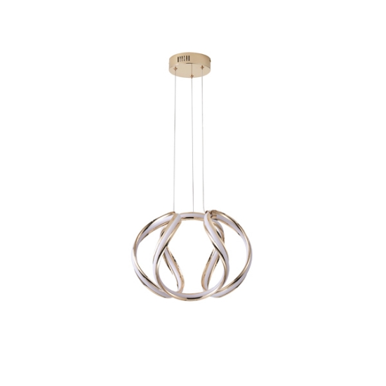 Imagine Lumină suspendată din aluminiu rotund LED 38W 2800Lm 3000K Ø430X1400mm aurie Arte Illumina Orbit