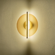 Imagine Aplica de perete din aluminiu-sticlă rotundă LED 10W 1200Lm 3000K 340X120X300mm transparent Arte Illumina Disc