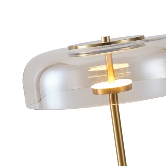Imagine Lampă de birou metal-sticlă rotundă LED 7W 840Lm 3000K 300X430Ø90mm Koniac Arte Illumina Lobby