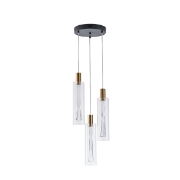 Imagine Lumină suspendată din sticlă 3 lumini LED 21W 2500Lm 3000K Ø250X1630mm transparent Arte Illumina Vial