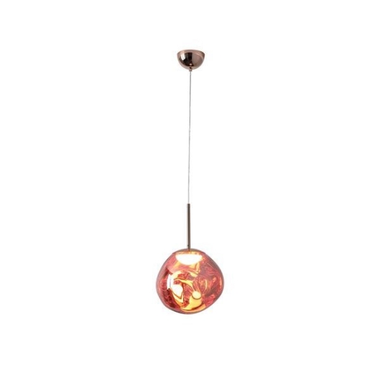 Imagine Lumină suspendată acrilică rotundă cu un singur LED 6W 360Lm 3000K Ø300x1200mm roz-aurie Arte Illumina Picadilly