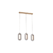 Imagine Lumină suspendată din aluminiu-acril 3 lumini LED 26W 2254Lm 3000K 570X1290mm roz-aurie Arte Illumina Kriko