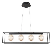 Imagine Lumină suspendată metal-plastic 4 lumini LED 14W 650Lm 3000K 80X1200mm negru Arte Illumina Box