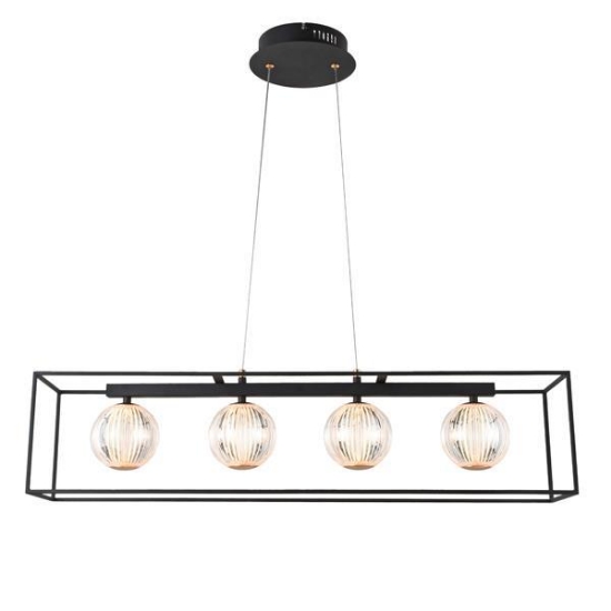 Imagine Lumină suspendată metal-plastic 4 lumini LED 14W 650Lm 3000K 80X1200mm negru Arte Illumina Box