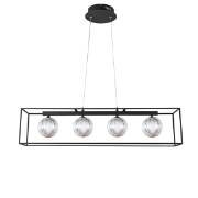Imagine Lumină suspendată metal-plastic 4 lumini LED 14W 650Lm 3000K 80X1200mm negru Arte Illumina Box