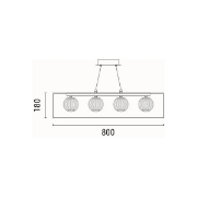 Imagine Lumină suspendată metal-plastic 4 lumini LED 14W 650Lm 3000K 80X1200mm negru Arte Illumina Box