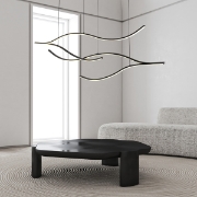 Imagine Lumină suspendată din aluminiu-silicon LED 30W 2260Lm 3000K 30X1200X1450mm neagră Arte Illumina Waves
