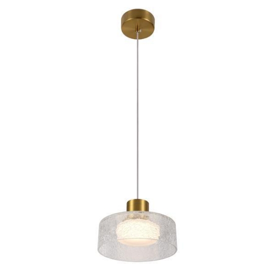 Imagine Lumină suspendată din aluminiu-metal-acrilic LED 8W 624Lm 3000K Ø200X1355mm bronz-transparent Arte Illumina Nimbus