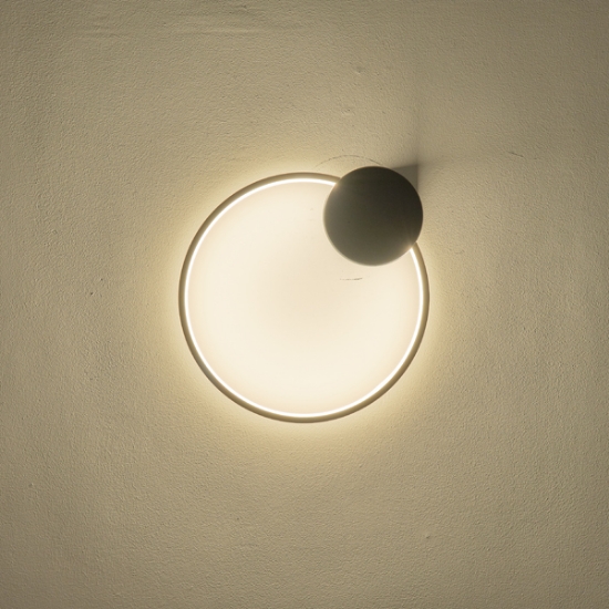 Imagine Aplica de perete din aluminiu-silicon rotund LED 40W 5200Lm 3000K 1300X1385mm negru-bronz Arte Illumina Aero