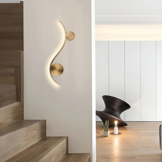 Imagine Aplica de perete din aluminiu-silicon LED 9W 1170Lm 3000K 595X30X235mm negru-bronz Arte Illumina Welle
