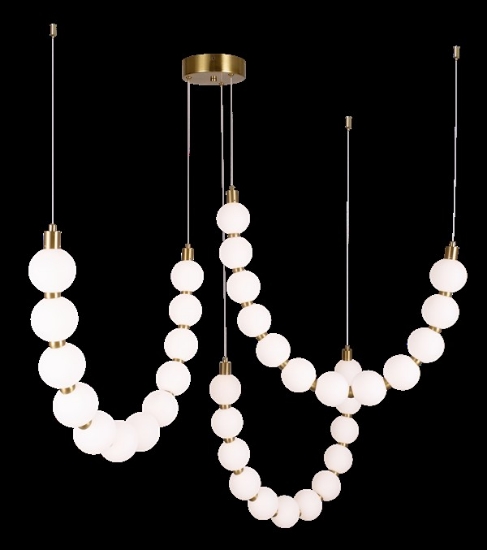Imagine Lumină suspendată din aluminiu-metal-acril LED 35W 2730Lm 3000K 900X900X1890mm bronz-alb Arte Illumina Trea