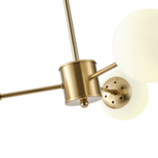 Imagine Lampa suspendată metal-sticlă 3 lumini 3x27 max 3x15W 620x730mm alb-bronz Arte Illumina Orba