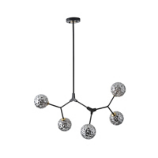 Imagine Lustră metal-sticlă 5 lumini 5xG9 max 5x7W 800x500x900mm negru-gri Arte Illumina Atom