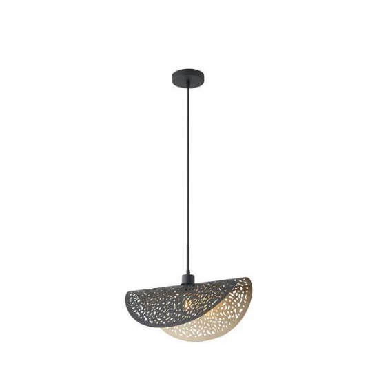 Imagine Lumină suspendată metalică single light 1XE27 max 15W 450X250X1680mm negru-aurie Arte Illumina Galilea