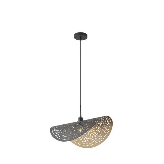 Imagine Lumină suspendată metalică single light 1xE27 max 15W 600x300x1680mm negru-aurie Arte Illumina Galilea