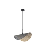 Imagine Lumină suspendată metalică single light 1xE27 max 15W 600x300x1680mm negru-aurie Arte Illumina Galilea