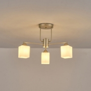 Imagine Lustră metal-sticlă 3 lumini 3xE27 Max 15W 590x380mm aurie sampanie Arte Illumina Madisson