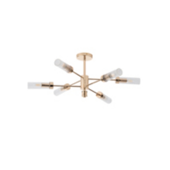 Imagine Lustră metal-sticlă 6 lumini 6XE14 max 8W 830X330mm aurie roz Arte Illumina VINY