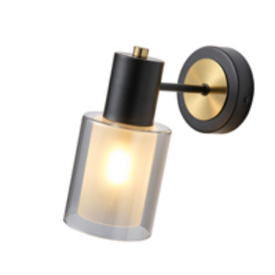 Imagine Aplica de perete metal-sticlă cu un singur bec 1XE14 max 8W 180x100x210mm negru-bronz Arte Illumina Silence