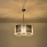 Imagine Lampa suspendată metal-sticlă 5 lumini 5XE14 max 8W 450X680mm argintie Arte Illumina Folia