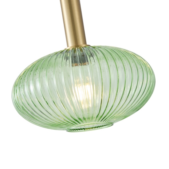Imagine Lampa suspendată metal-sticlă rotundă 1xE27 Max 15W Ø300x165x1485mm verde Arte Illumina Topaz