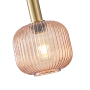 Imagine Lumină suspendată metal-sticlă rotundă 1xE27 Max 15W 200x180x1485mm Amber Arte Illumina Topaz
