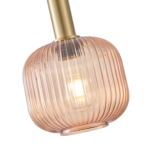 Imagine Lumină suspendată metal-sticlă rotundă 1xE27 Max 15W 200x180x1485mm Amber Arte Illumina Topaz