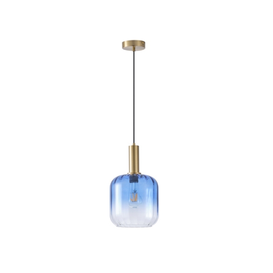 Imagine Lampa suspendată metal-sticlă 1xE27 Max 15W 200x210x1530mm Albastră Arte Illumina Ombre