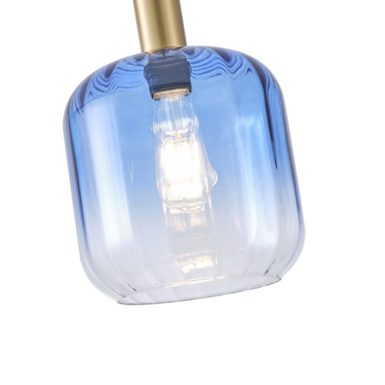 Imagine Lampa suspendată metal-sticlă 1xE27 Max 15W 200x210x1530mm Albastră Arte Illumina Ombre