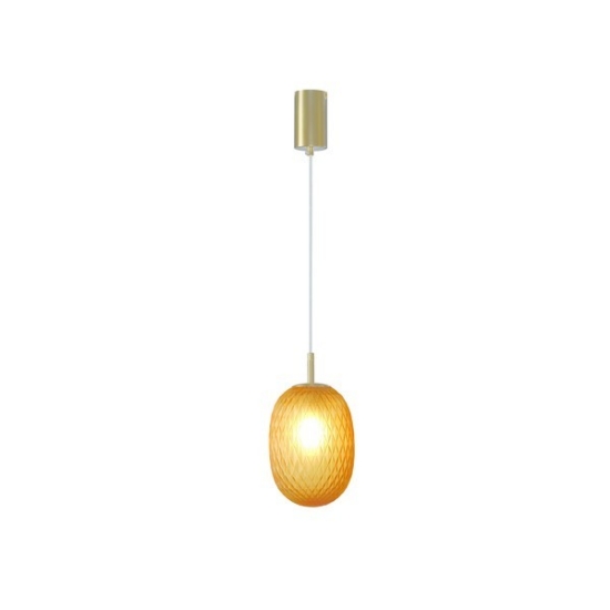 Imagine Lampa suspendată metal-sticlă cu un singur bec 1xE14 max 8W Ø150x150x1530mm amber Arte Illumina Candy